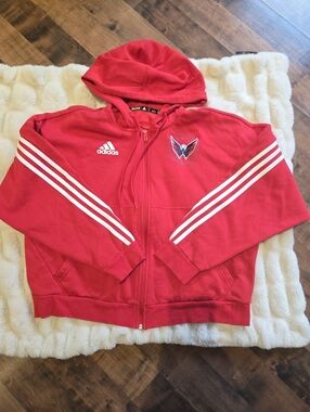 Adidas Washington Capitals [XL] NHL Full Zip Tracksuit Jacket Pockets Hoodie